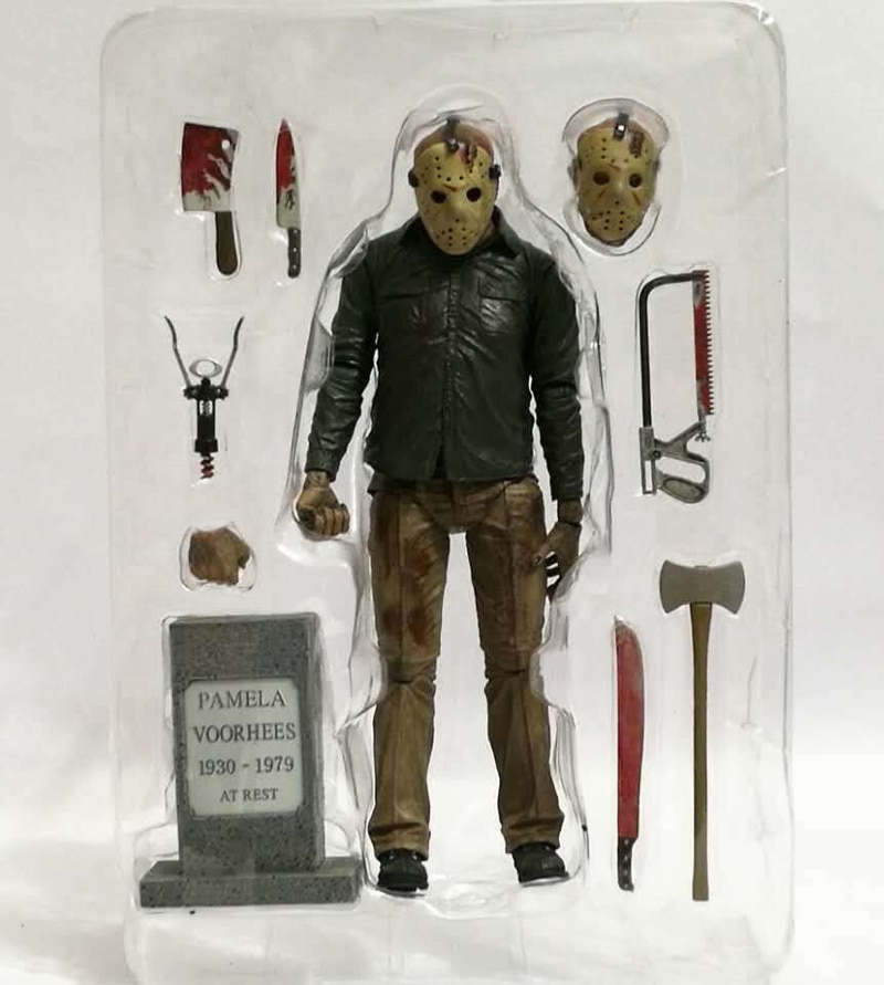 NECA 3D friday The 13th Jason tête de cuir tronçonneuse mandrky Michael Myers Freddy Krueger IT Pennywise Joker figurine jouet poupée