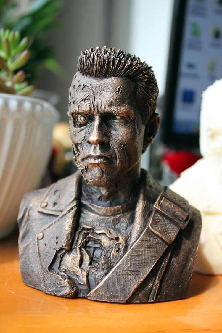 [Nouveau] 12cm Terminator T800 buste Arnold Schwarzenegger résine figure statue jouet bataille dommage Collection modèle bureau décoration