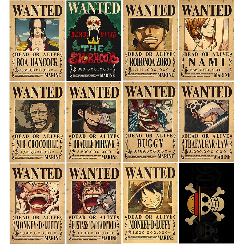 One Piece Set Posters Wanted au meilleur prix