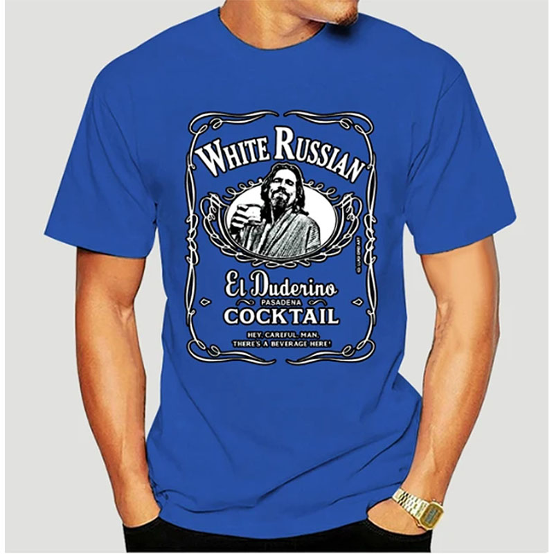 T-shirt the big Lebowski the white Russian bleu